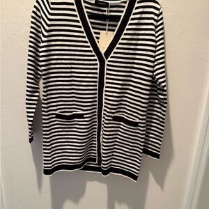 Women's Striped Black and White Women's Sweater- Size Small- NWT